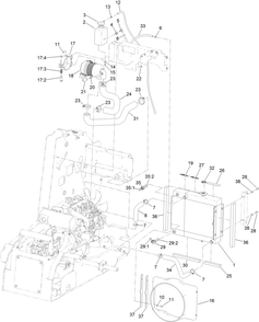 Radiator And Air Cleaner Assembly Diagram and Parts List for 22352 412900000 - 999999999 Toro Lawn Tractor Accessories
