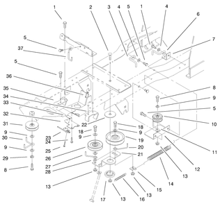 Gear Drive Components Assembly Diagram and Parts List for 72047 9900001 - 9999999 Toro Lawn Tractor