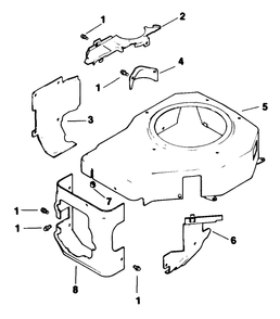 Blower Housing Baffles-Engine-Kohler Model Cv12.5t Spec. No. 1254 Diagram and Parts List for 30156 200001 - 299999 Toro Lawn Tractor Accessories