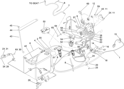 Electrical Assembly Diagram and Parts List for 74268 (313000001-313999999)(2013) Toro Lawn Mower
