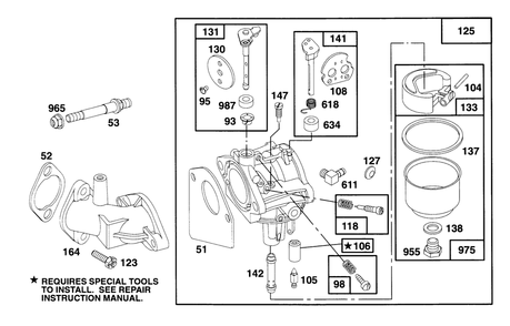 Engine Briggs & Stratton Model 28b707-0126-01 Diagram and Parts List for 70080 5900001 - 5999999 Toro Lawn Tractor