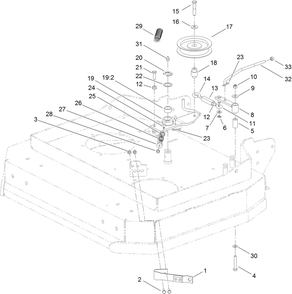 Idler And Brake Assembly Diagram and Parts List for 2710 313000001 - 313999999 Toro Lawn Tractor Accessories