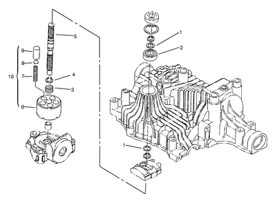 Pump Shaft Diagram and Parts List for 72102 8900001 - 8900399 Toro Lawn Tractor