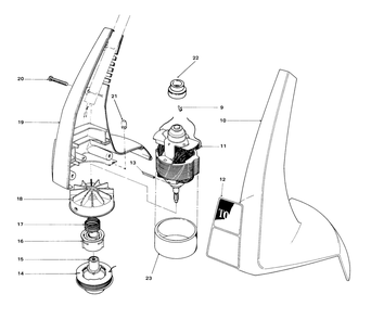 Motor And Housing Assembly Diagram and Parts List for 51225 0000001 - 0999999 Toro Trimmer