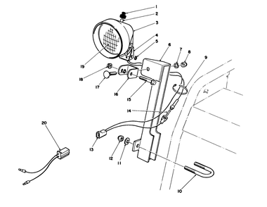 Light Kit No. 66-7950 (Optional) Diagram and Parts List for 38545 9000001 - 9999999 Toro Snow Blower