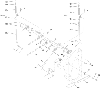 Parking Brake Assembly Diagram and Parts List for 74313 402090000-403319680 Toro Lawn Tractor
