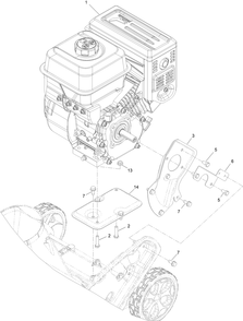 Engine Assembly Diagram and Parts List for 38754 414142000 - 999999999 Toro Snow Blower