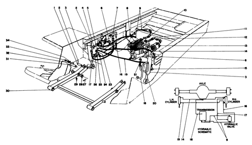 Hydraulic Valve And Lift Arm And Cylinders Diagram and Parts List for 30760 90001 - 99999 Toro Lawn Tractor
