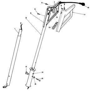Handle Assembly Diagram and Parts List for 38315 1000001 - 1999999 Toro Snow Blower