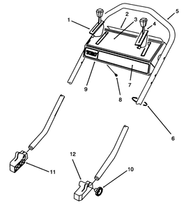 Handle Assembly Diagram and Parts List for 26630B 3900001 - 3999999 Toro Lawn Mower