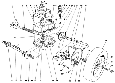 Gear Case Assembly Diagram and Parts List for 22010 4000001 - 4999999 Toro Lawn Mower