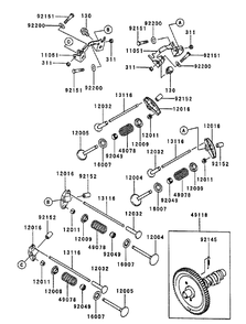 Valve/Camshaft Assembly Diagram and Parts List for 74213 (230006001-230999999)(2003) Toro Lawn Mower