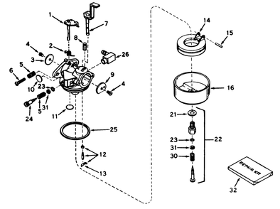 Carburetor No. 631929 Diagram and Parts List for 38240 9000001 - 9999999 Toro Snow Blower