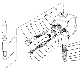 Valve Assembly No. 54-0090 Diagram and Parts List for 30610 690001 - 699999 Toro Lawn Tractor