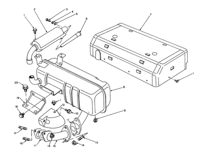 Exhaust Assembly Diagram and Parts List for 62040 8000001 - 8999999 Toro Generator