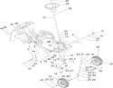 Front Axle and Steering Assembly Diagram and Parts List for 70185 270805706-280899564 - 2008 Toro Lawn Tractor