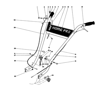 Handle Assembly Diagram and Parts List for 58600 9000001 - 9999999 Toro Tiller