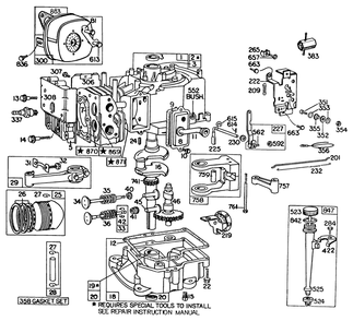 Engine Briggs & Stratton Model No. 191702-2133-01 Diagram and Parts List for 56138 3000001 - 3999999 Toro Lawn Tractor