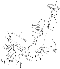 Front Axle & Steering Assembly Diagram and Parts List for 32-12B5A2 1000001 - 1999999 Toro Lawn Tractor
