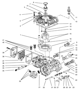 Transmission Assembly Eaton Model 781-016 Diagram and Parts List for 74120 490001 - 499999 Toro Lawn Tractor