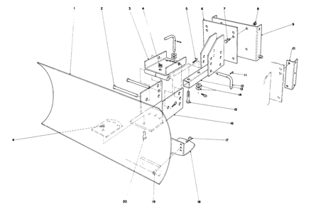Grader Blade Assembly Model No. 59099 (Optional) Diagram and Parts List for 38150 5000001 - 5999999 Toro Snow Blower