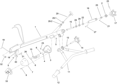 Part Location Diagram of ST22169-01 Toro Handle-Main