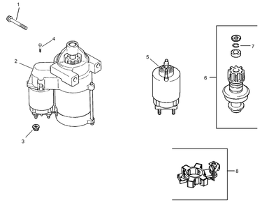 Starter Assembly Diagram and Parts List for 74414 (250000001-250005000)(2005) Toro Lawn Mower