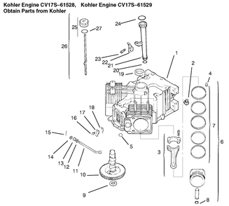 Crankcase Diagram and Parts List for 72086 9900001 - 9999999 Toro Lawn Tractor