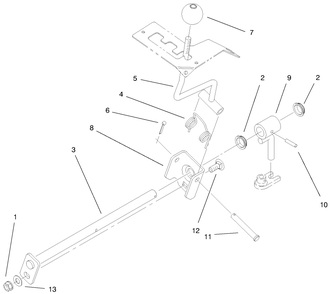 Hi-Lo Shift Assembly Diagram and Parts List for 73545 8900001 - 8999999 Toro Lawn Tractor