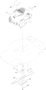 Engine And Blade Assembly Diagram and Parts List for 21464 413000000 - 999999999 Toro Lawn Mower