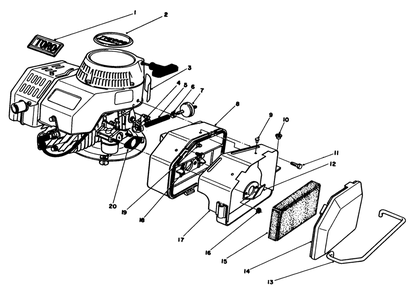 Engine Assembly Diagram and Parts List for 59260 6000001 - 6999999 Toro Engine