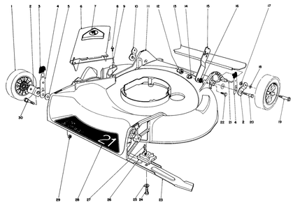 Housing Assembly Diagram and Parts List for 16570 3000001 - 3999999 Toro Lawn Mower