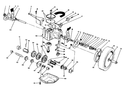 Gear Case Assembly Diagram and Parts List for 20218 1000001 - 1999999 Toro Lawn Mower