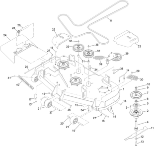 Deck Assembly Diagram and Parts List for 77291TA 414801613 - 999999999 Toro Lawn Tractor