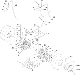Ground Drive Assembly Diagram and Parts List for 74529 404314000-999999999 Toro Lawn Mower