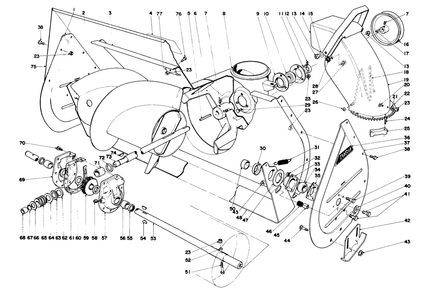 Auger Assembly Diagram and Parts List for 38095 4000001 - 4999999 Toro Snow Blower