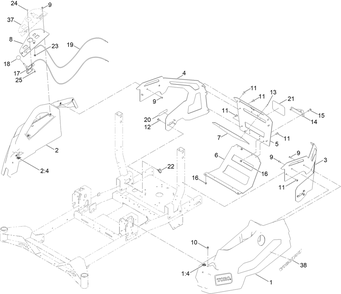 Styling Assembly Diagram and Parts List for 76608 400000000 - 417419999 Toro Lawn Tractor