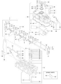 Cylinder Head And Cover Assembly Diagram and Parts List for 22370 413000000 - 414487256 Toro Lawn Tractor Accessories