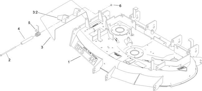 Part Location Diagram of 106-5883 Toro DECK DECAL Assembly
