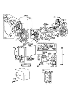 Engine Briggs & Stratton Model No. 251412 Type No. 0195-01 (10 H.P. Snowthrower Model 38070) Diagram and Parts List for 38070 8000001 - 8999999 Toro Snow Blower