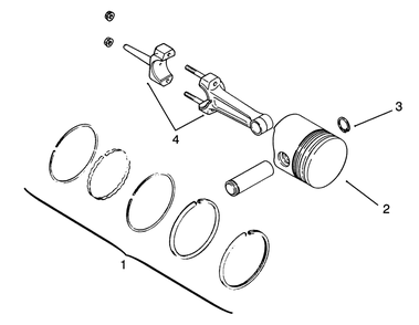 Piston And Rings Diagram and Parts List for 73401 3900001 - 3999999 Toro Lawn Tractor