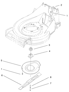 Sheild & Blade Assembly Diagram and Parts List for 26639 8900001 - 8999999 Toro Lawn Mower
