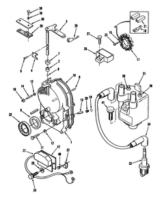 Gearcase And Ignition Controls Diagram and Parts List for 73421 3900001 - 3999999 Toro Lawn Tractor