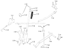 Lift Linkage Diagram and Parts List for 71-16K801 1977 Toro Lawn Tractor