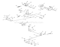 Brake/clutch & Speed Control Linkage Diagram and Parts List for 71-08K801 1977 Toro Lawn Tractor