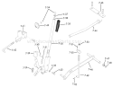 Lift Linkage Diagram and Parts List for 71-16KS01 1977 Toro Lawn Tractor