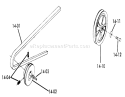 Drive Belts And Pulleys Diagram and Parts List for 71-16KS01 1977 Toro Lawn Tractor
