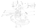 Pulley & Belt Assembly (38" Cutting Unit) Diagram and Parts List for 71190 8900001-8999999 - 1998 Toro Lawn Tractor