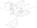 32" Deck Components Assembly Diagram and Parts List for 71199 200000001-200999999 - 2000 Toro Lawn Tractor