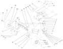 Steering Components Assembly Diagram and Parts List for 71199 200000001-200999999 - 2000 Toro Lawn Tractor